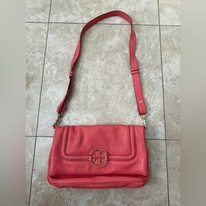 Tory Burch Amanda fold over bag crossbody or clutch gold hardware